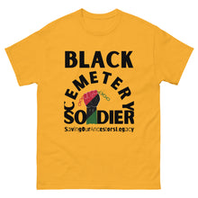 Load image into Gallery viewer, Goldenrod Classic Black Cemetery Soldier T-Shirt
