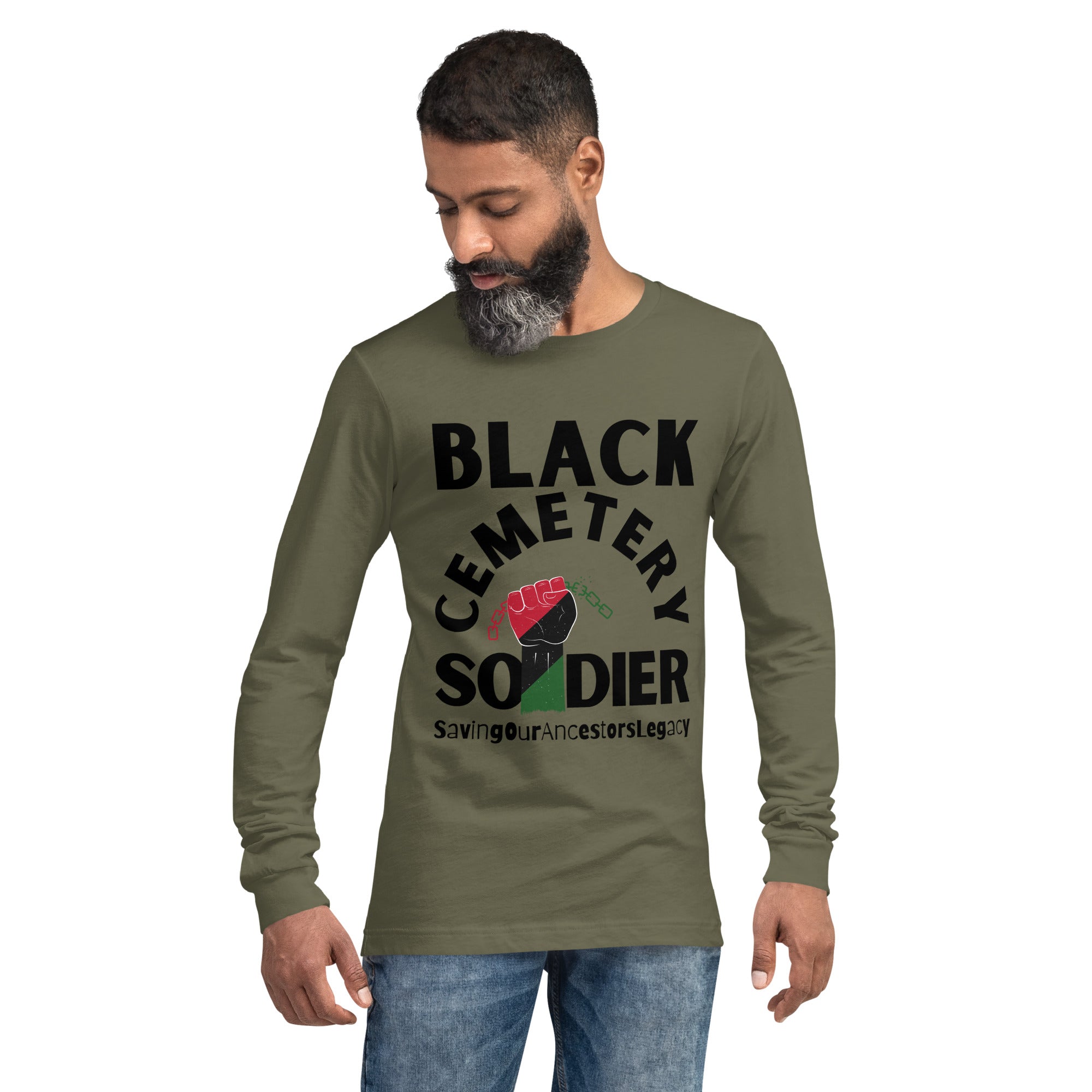 Black Cemetery Soldier Long Sleeve Tee – SavingOurAncestorsLegacy